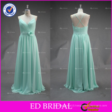 ED Bridal Exquisite Spaghetti Strap Ruffle Chiffon Long Bridesmaid Dress 2017